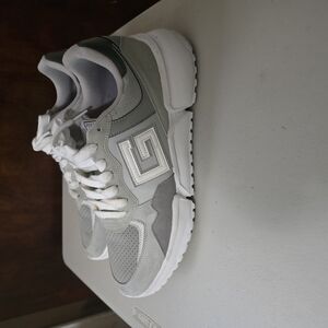 Gray and White Sneakers